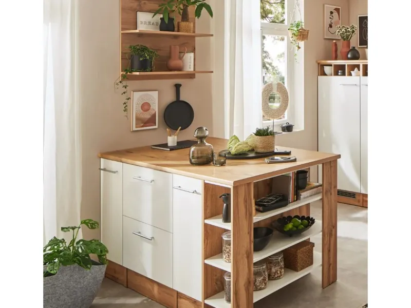 Sale Respekta Kücheninsel Hilde 150 cm ohne E-Geräte Weiß