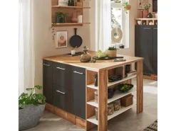 Respekta Kücheninsel Hilde 150 cm ohne E-Geräte Grau< Kücheninseln