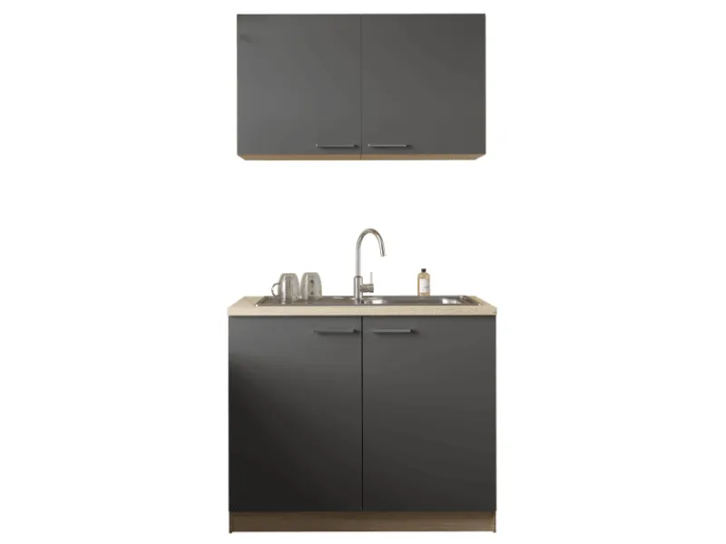 Respekta Küchenmöbel-Set 2 Merle 100 cm Grau