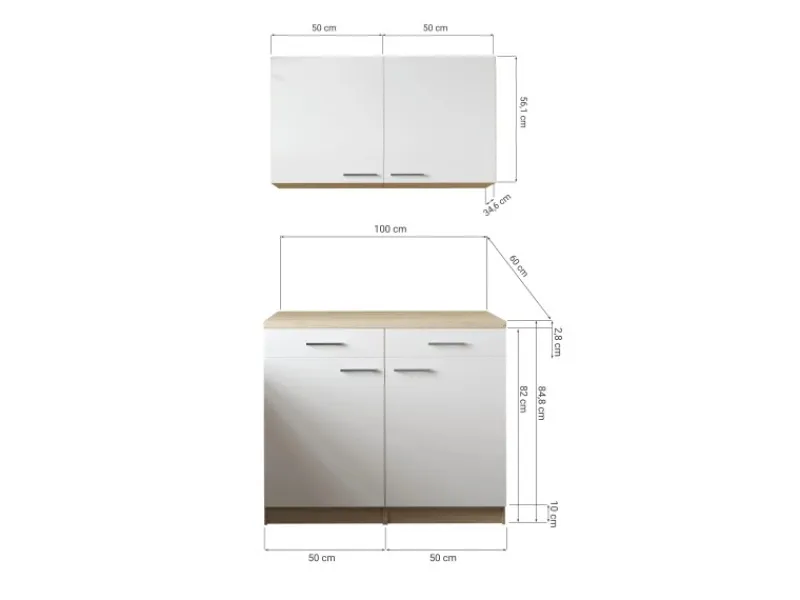Hot Respekta Küchenmöbel-Set 10 Merle 100 cm Grau