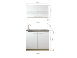 Online Respekta Küchenmöbel-Set 3 Merle 100 cm Grau