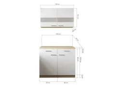 Respekta Miniküchen|Einbauküchen<Küchenmöbel-Set 9 Merle 100 cm