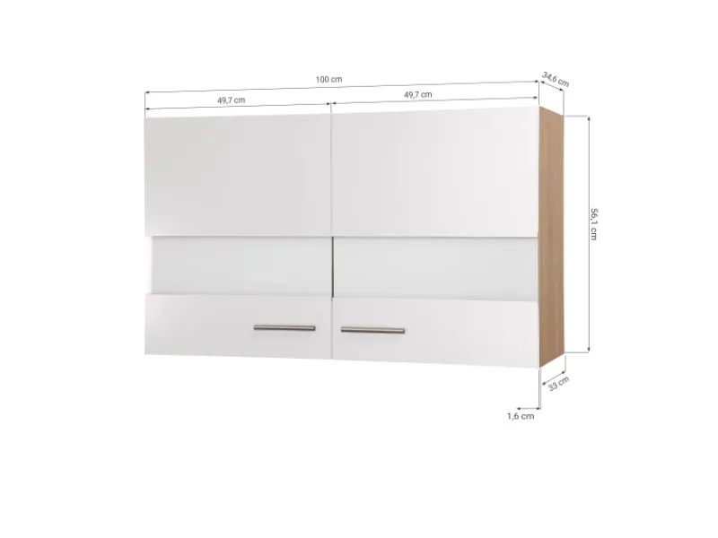 Respekta Küchenschränke<Küchen-Oberschrank Merle 100 cm