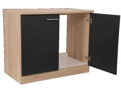 Clearance Respekta Küchen-Spülenunterschrank Merle 100 cm Schwarz