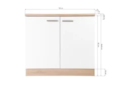 Clearance Respekta Küchen-Spülenunterschrank Merle 100 cm Schwarz