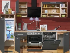 Discount Respekta Küchenzeile 280 cm -Wildeiche Nachbildung Grau