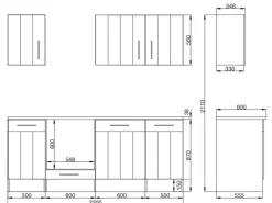 Respekta Premium Respekta Küchenzeile Anton 220 cm Lärche Weiß Matt (DAH CH22058IXB)< Landhausküchen|Single-Küchen