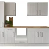 Outlet Respekta Küchenzeile Anton LBBERP240LHWC ohne E-Geräte 240 cm Lärche Weiß