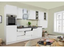 Respekta Premium Kühlschränke|Einbauküchen<Respekta Küchenzeile GLRP380HWWM Grifflos 380 cm