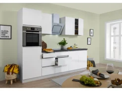 Respekta Premium Respekta Küchenzeile GLRP270HWWM Grifflos 270 cm< Kühlschränke|Kochfelder