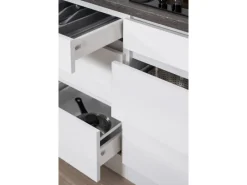 Clearance Respekta Premium Respekta Küchenzeile GLRP330HWW Grifflos 330 cm Weiß Hochglanz Hochglanz Weiß