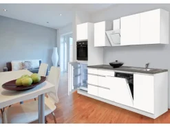 Respekta Premium Einbauküchen|Kochfelder<Respekta Küchenzeile GLRP280HWWM 280 cm Granit-Optik Grifflos