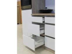 Clearance Respekta Premium Respekta Küchenzeile GLRP380HWW Grifflos 380 cm Weiß Hochglanz Hochglanz Weiß
