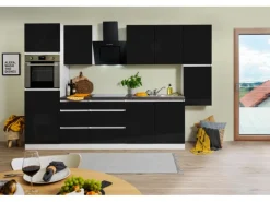 Respekta Premium Kochfelder|Kühlschränke<Respekta Küchenzeile GLRP320HWS Grifflos 320 cm -Weiß