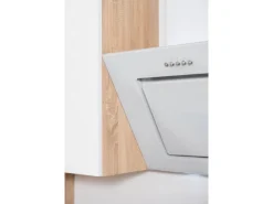 Clearance Respekta Premium Respekta Küchenzeile GLRP270HESW Grifflos 270 cm Weiß Hochglanz-Sonoma Eiche Hochglanz Weiß