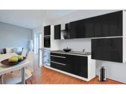 Respekta Premium Respekta Küchenzeile GLRP370HWS Grifflos 370 cm -Weiß< Kochfelder|Kühlschränke