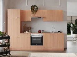 Respekta Kühlschränke|Einbauküchen<Küchenzeile KB270BBEC 270 cm Buche Nachbildung