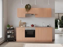 Sale Respekta Küchenzeile KB210BBE 210 cm Nachbildung Buche