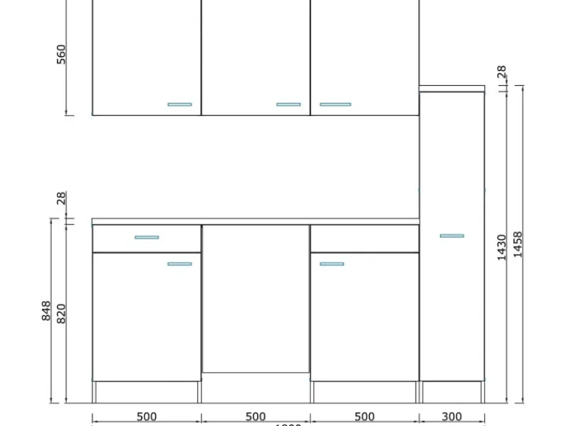 Respekta Küchenzeile KB180ESG 180 cm Grau-Eiche Sonoma Sägerau Nachbildung< Kochfelder|Kühlschränke