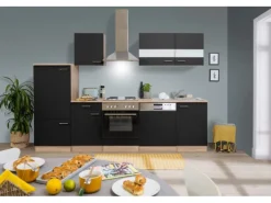Respekta Kühlschränke|Winkelküchen<Küchenzeile KB280ESS 280 cm -Eiche Sägerau Nachbildung