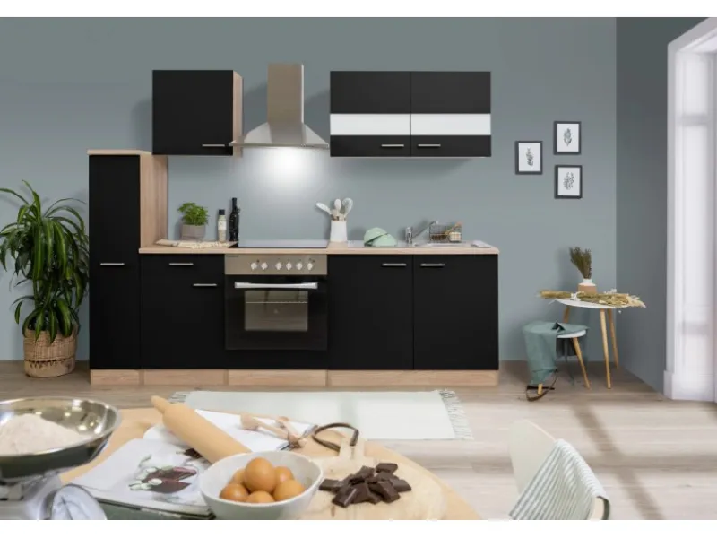 Respekta Küchenzeile KB240ESSC 240 cm -Eiche< Herde|Kochfelder