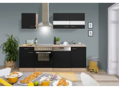 Respekta Kühlschränke|Einbauküchen<Küchenzeile KB220ESSC 220 cm -Eiche Sägerau Nachbildung