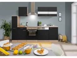 Respekta Winkelküchen|Einbauküchen<Küchenzeile KB250ESSC 250 cm -Eiche Glänzend