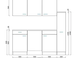 Respekta Single-Küchen|Kochfelder<Küchenzeile KB180ESS 180 cm Schwarz-Eiche Sonoma Sägerau Nachbildung