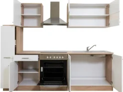 Respekta Kochfelder<Küchenzeile KB240ESWC 240 cm -Eiche Glänzend