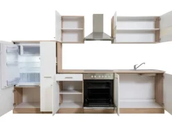 Respekta Küchenzeile KB300ESWC 300 cm -Eiche Sägerau Nachbildung< Winkelküchen|Einbauküchen