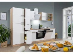 Respekta Küchenzeile KB310ESWCGKE 310 cm -Eiche Sägerau Nachbildung< Winkelküchen|Einbauküchen