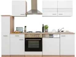 Respekta Küchenzeile KB250ESW 250 cm -Eiche< Herde