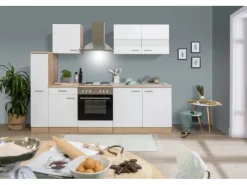 Hot Respekta Küchenzeile KB240ESW 240 cm -Eiche Weiß