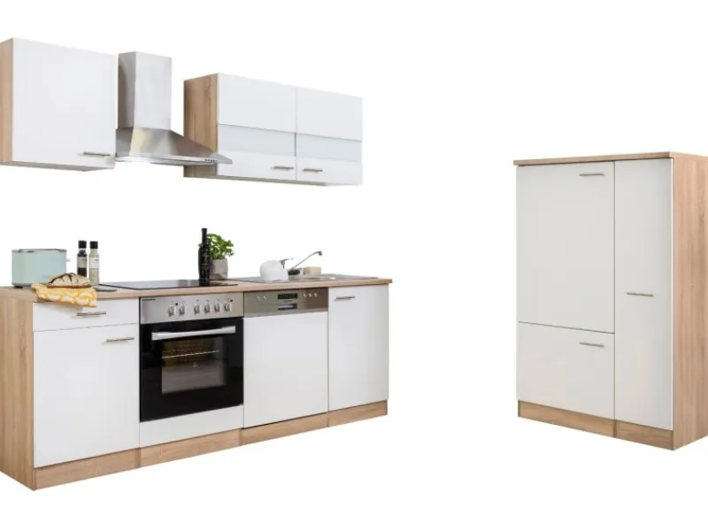 Respekta Kühlschränke|Winkelküchen<Küchenzeile KB310ESWC -Eiche Sägerau Nachbildung