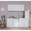 Respekta Küchenzeile KB180ESW 180 cm Weiß-Eiche Sonoma Sägerau Nachbildung