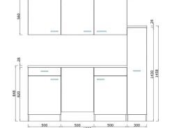 Sale Respekta Küchenzeile KB180ESWMI 180 cm -Eiche Sägeräu Nachbildung Weiß