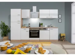 Respekta Küchenzeile KB280ESWCGKE 280 cm -Eiche Sägerau Nachbildung< Einbauküchen|Kühlschränke