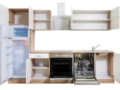 Respekta Küchenzeile KB280ESWCGKE 280 cm -Eiche Sägerau Nachbildung< Einbauküchen|Kühlschränke