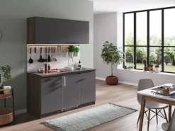 Respekta Single-Küchen|Miniküchen<Küchenzeile KB150EYGC 150 cm -Eiche York Nachbildung