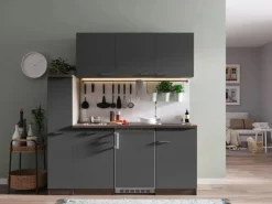Respekta Küchenzeile KB180EYGC 180 cm -Eiche York Nachbildung< Kochfelder|Winkelküchen