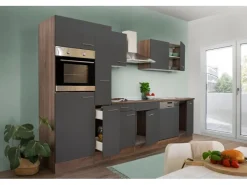 Respekta Einbauküchen|Kochfelder<Küchenzeile KB310EYG 310 cm -Eiche York Nachbildung