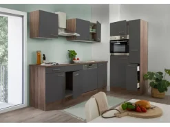 Respekta Einbauküchen|Kochfelder<Küchenzeile KB310EYG 310 cm -Eiche York Nachbildung