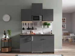 Respekta Küchenzeile KB150EYGMIC 150 cm -Eiche York Nachbildung< Pantryküchen|Miniküchen