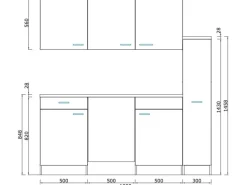 Respekta Winkelküchen|Single-Küchen<Küchenzeile KB180EYGMIC 180 cm -Eiche York Nachbildung