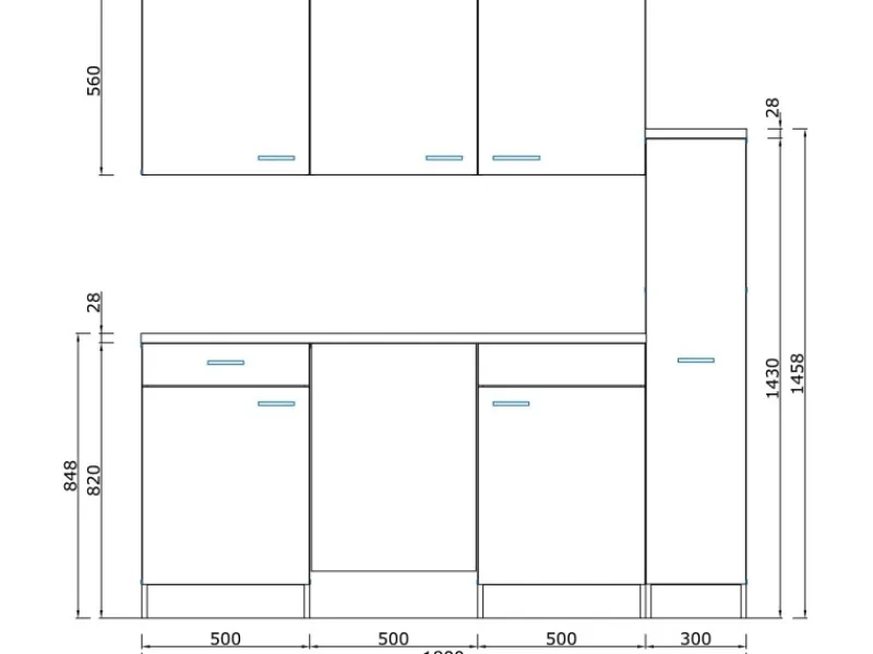Respekta Winkelküchen|Single-Küchen<Küchenzeile KB180EYGMIC 180 cm -Eiche York Nachbildung