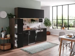 Respekta Kühlschränke|Einbauküchen<Küchenzeile KB225EYSMIC 225 cm -Eiche York Nachbildung