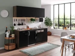 Respekta Küchenzeile KB195EYSMI 195 cm -Eiche York Nachbildung< Single-Küchen|Kühlschränke
