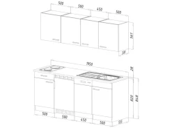 Respekta Winkelküchen|Single-Küchen<Küchenzeile KB195EYS 195 cm -Eiche York Nachbildung