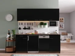 Respekta Single-Küchen|Kühlschränke<Küchenzeile KB195EYSMIC 195 cm -Eiche York Nachbildung