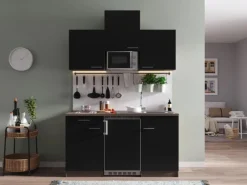 Respekta Single-Küchen|Miniküchen<Küchenzeile KB150EYSMIC 150 cm -Eiche York Nachbildung